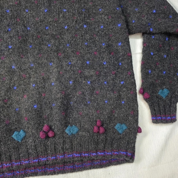 Woolrich Goose Sweater Womens‎ Medium Christmas Gray Intarsia Wool Grandma Ugly - Picture 6 of 8